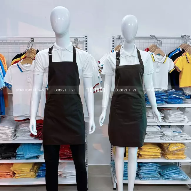 Đồng phục tạp dề yếm màu nâu