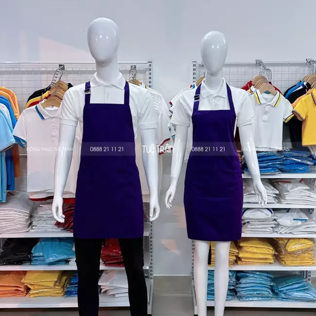 Đồng phục tạp dề yếm màu tím