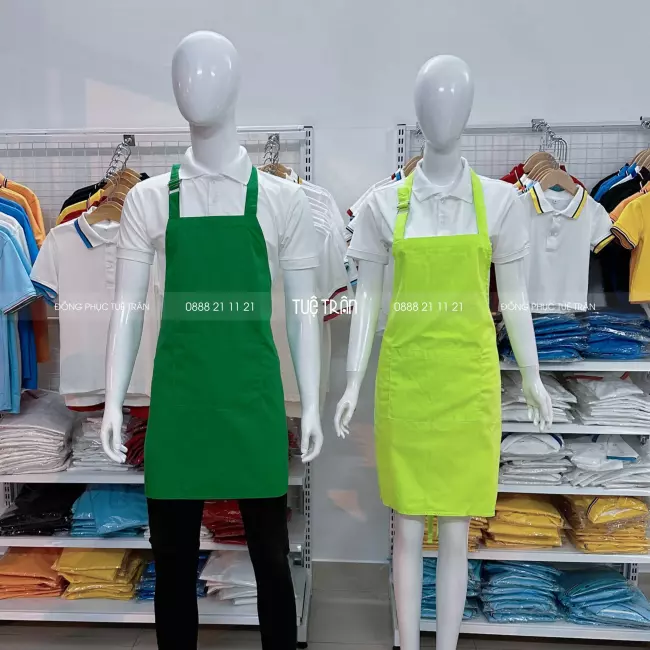 Đồng phục tạp dề yếm màu xanh chuối